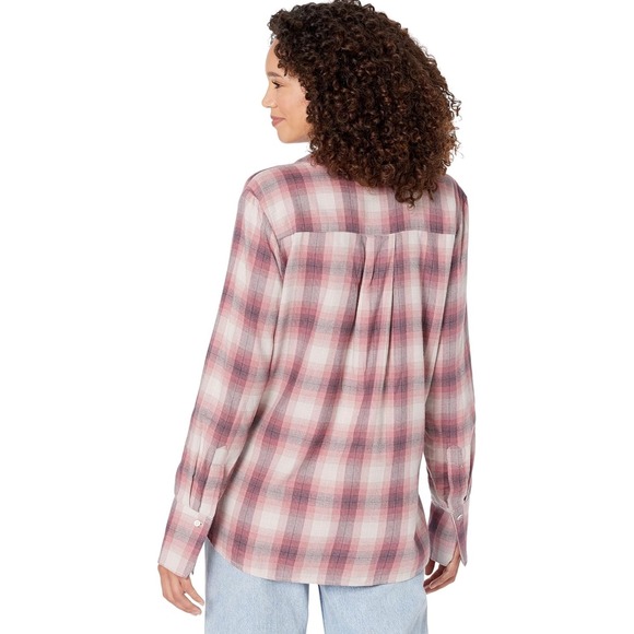 PAIGE Davlyn Women's Plaid Pink Multi Button Down Shirt Cozy Top Size Small - Picture 3 of 12